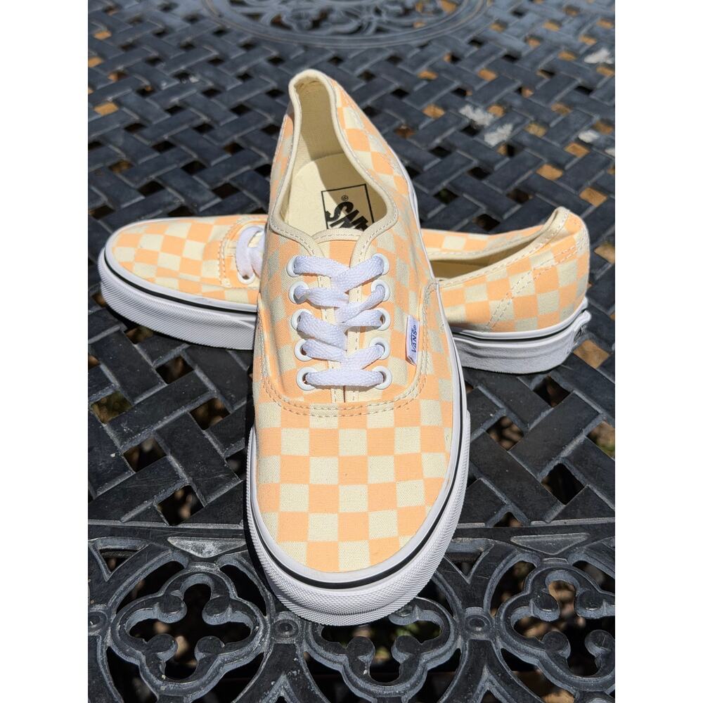 Vans Authentic Checkerboard Apricot Shoes Women’s Sz 9 Men’s Sz 7.5 NWOT - Picture 6 of 8